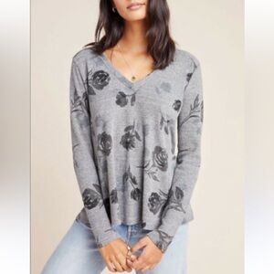 Anthropologie T.la Vicky Thermal Waffle Long Sleeve Tunic Tee Size Small